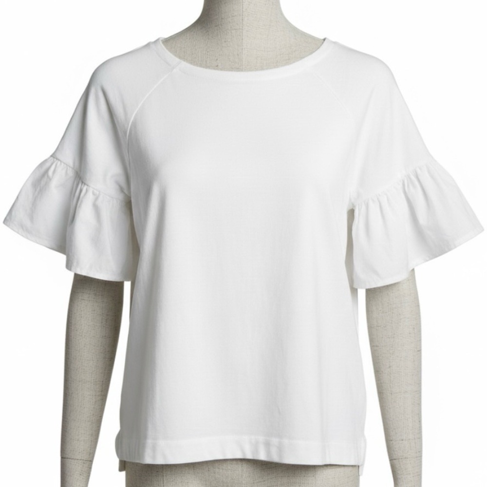 J Crew Crewcuts Top Ruffle Sleeve Crisp Sweet White Top 14